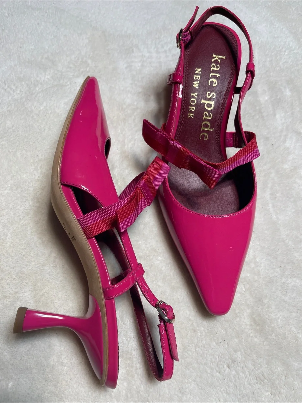 kate Spade Hot Pink Patent Slingback Pumps Size 6.5